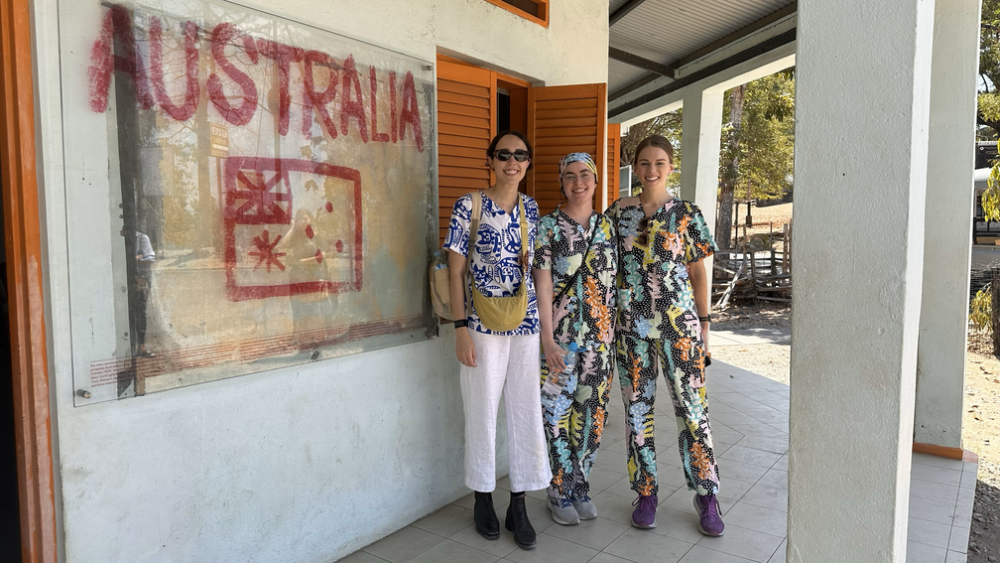Dr Maddison Campbell Dr Ailee Jones and Dr Bridget McGowan at Balibo House