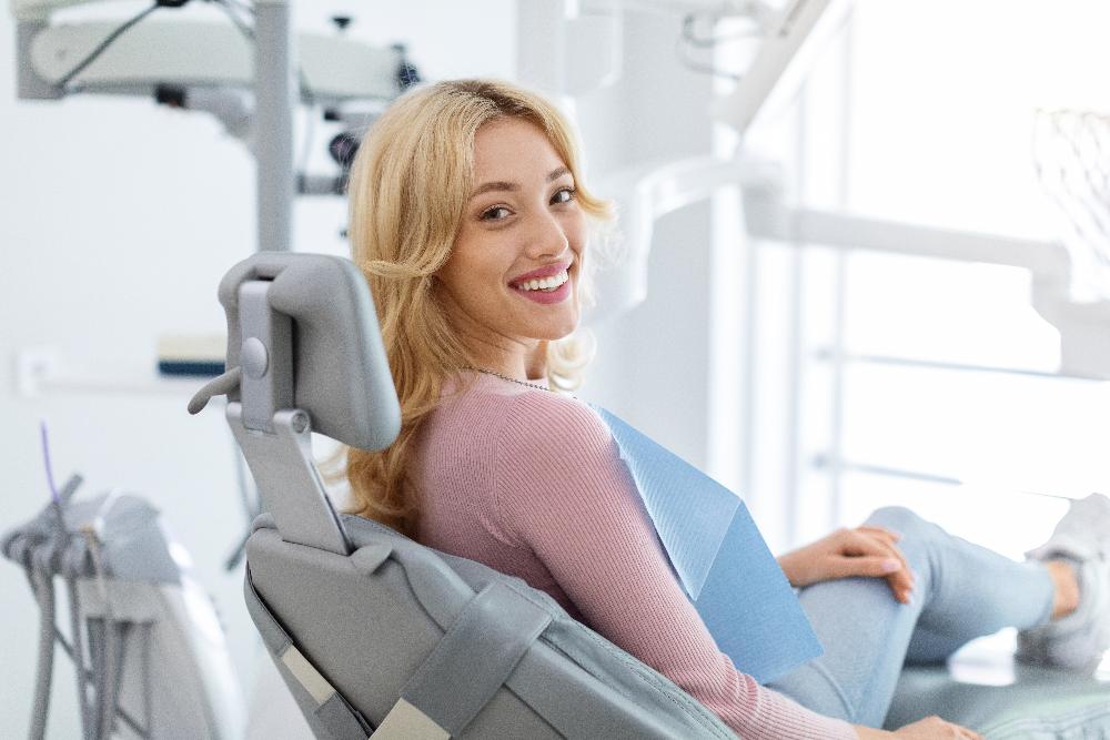 brisbane woman smiling in dental chair