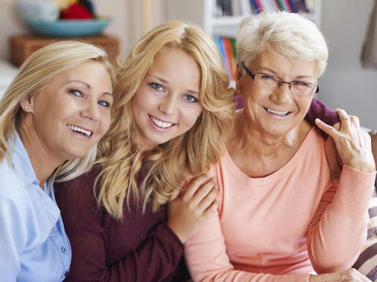 mother, grandmother, and daughter