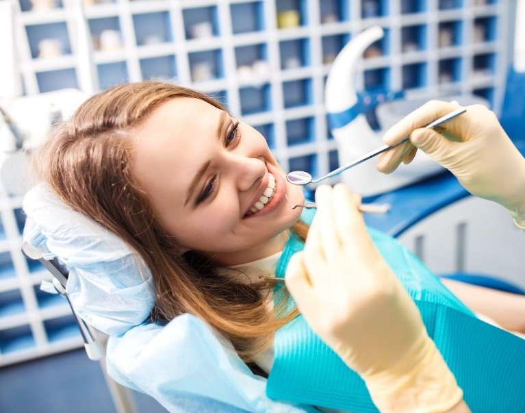 brisbane woman smiling in dental chair