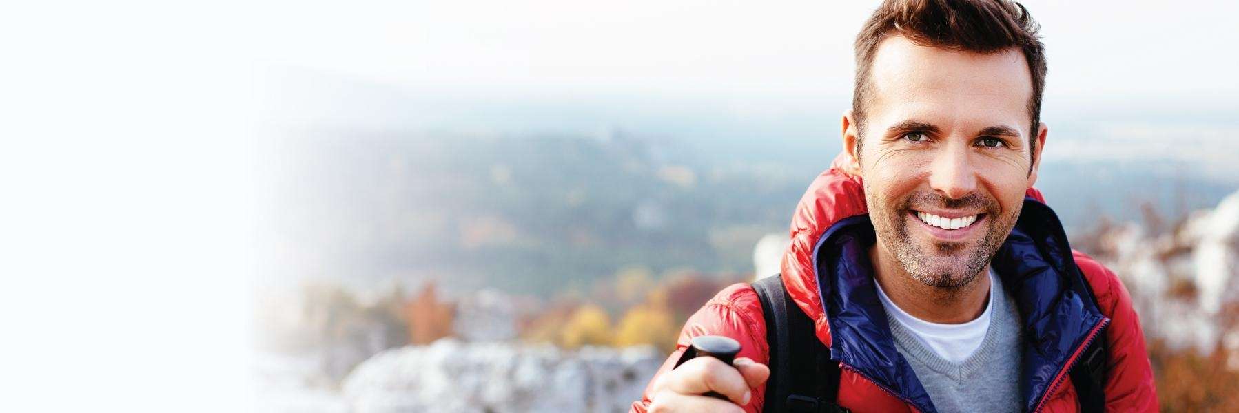 man smiling during a hike in brisbane