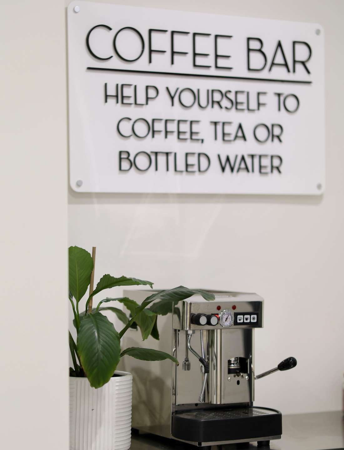 coffee bar at Edward St Dental